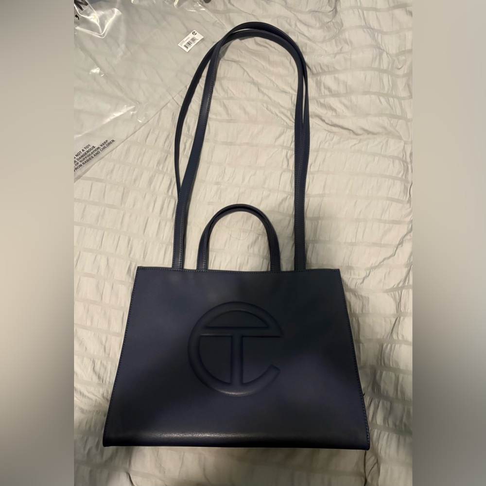 Medium Telfar Navy Blue Tote Bag